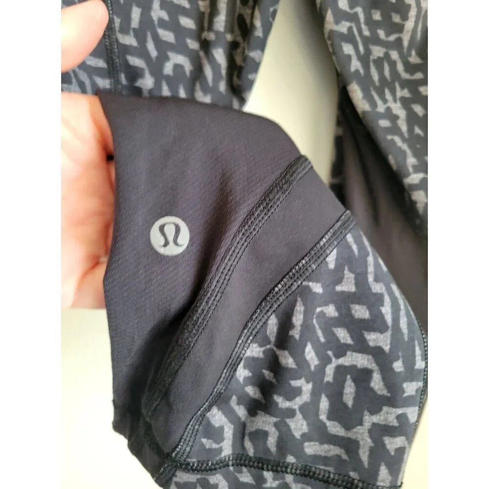Lululemon Run Inspire Crop II Full-on Luxtreme Heathered Net Pop Black 8